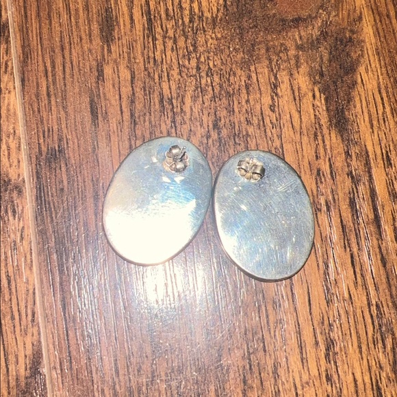 Rare pair of Vintage sterling Zuni style inlay earrings. - Picture 4 of 4